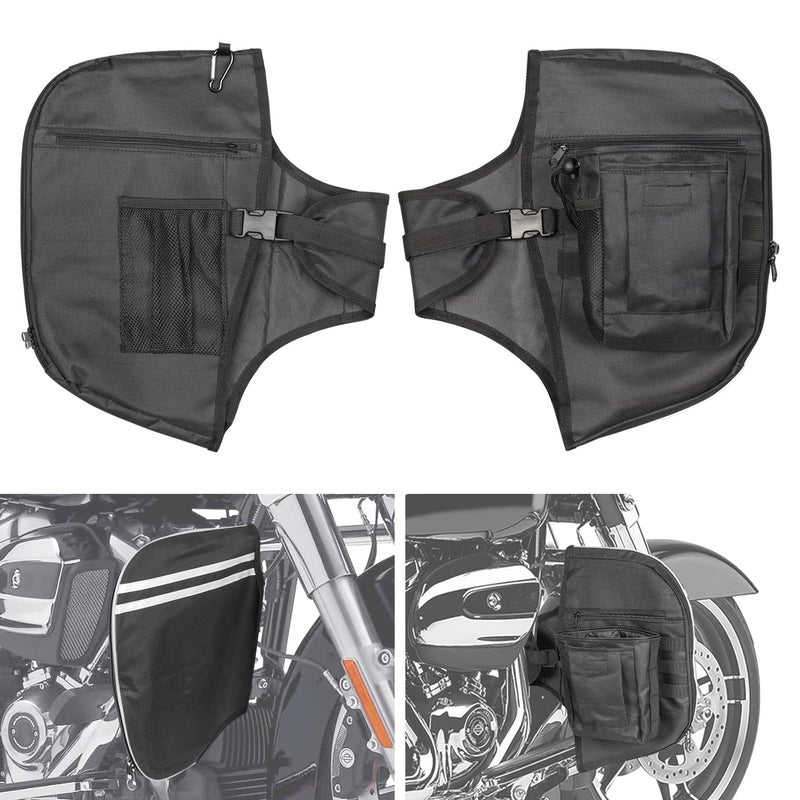 AUFER Highway Crash Bar Cover Soft Lowers Chaps Leg Warmer bag With Tactical Military Water Bottle Pouch Compatible With For Touring Street Glide Road King Road Glide Electra Glide 1980-2024 - Image 1